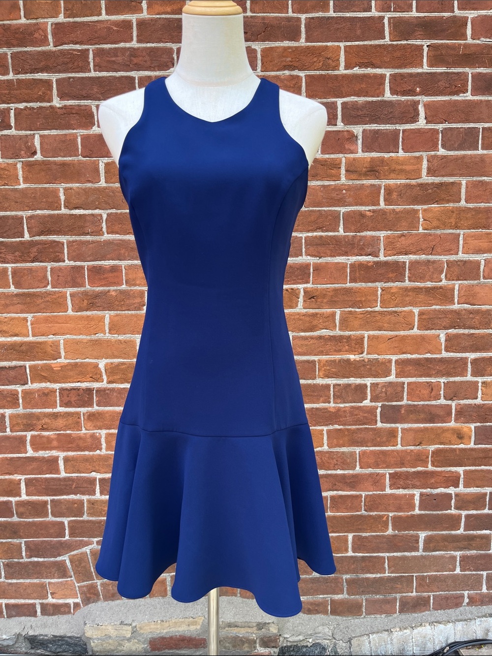 Amanda Uprichard Navy Sleeveless Flared Hem Dress